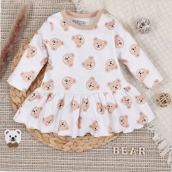  ABN-5362 Sweet Bears Sukienka z bawełny organicznej Nini 