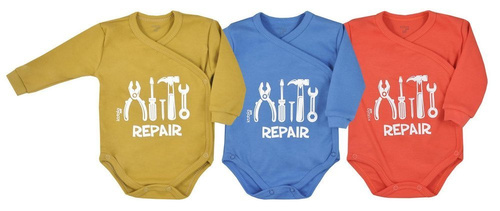 Body rozpinane "NARZĘDZIA" Koala- musztardowe