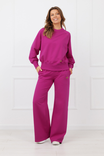 Komplet dresowy damski Margo Italian Fashion – bawełna- jeżynowy