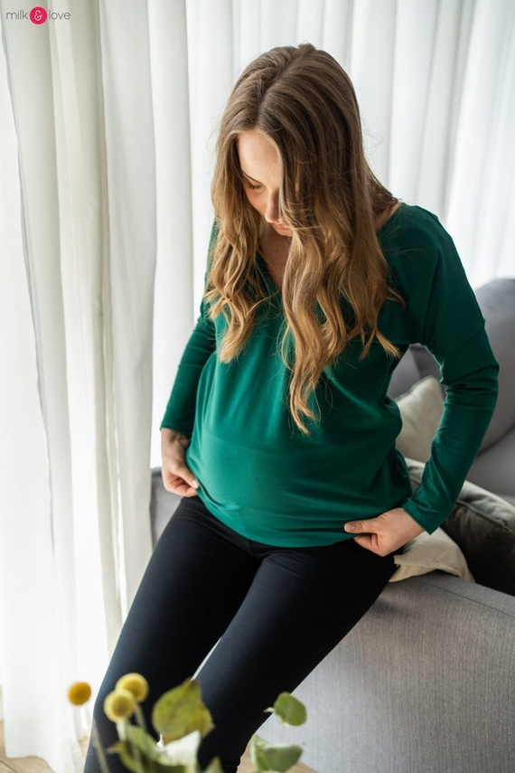 Two Ways Milk&Love bluzka ciążowa i do karmienia butelkowy zielony