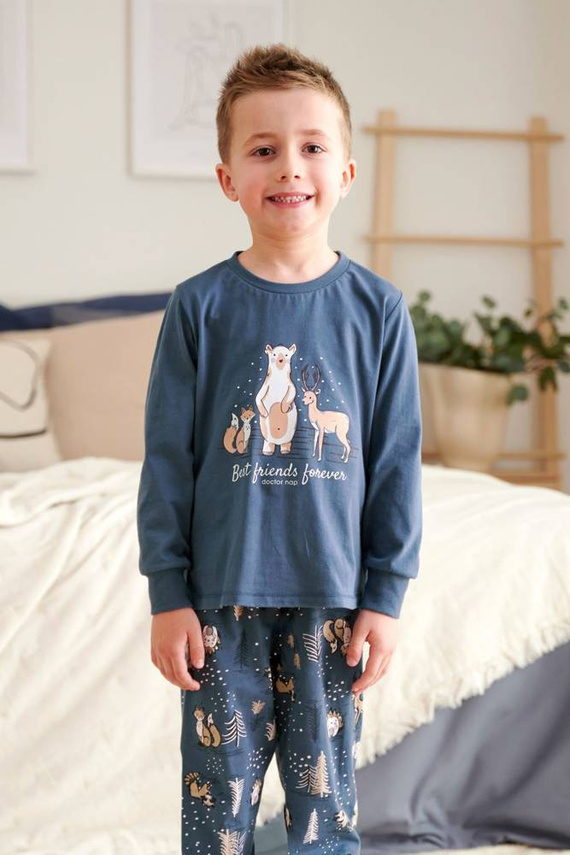 Piżama dziecięca 4324 "Animals" Unisex Doctor Nap - deep blue