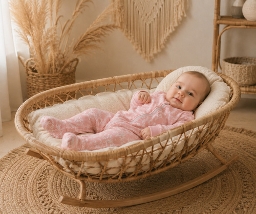 Pajacyk dla Niemowląt Mamatti PS15341 Kwiatki – Zamek, Bez Stópek