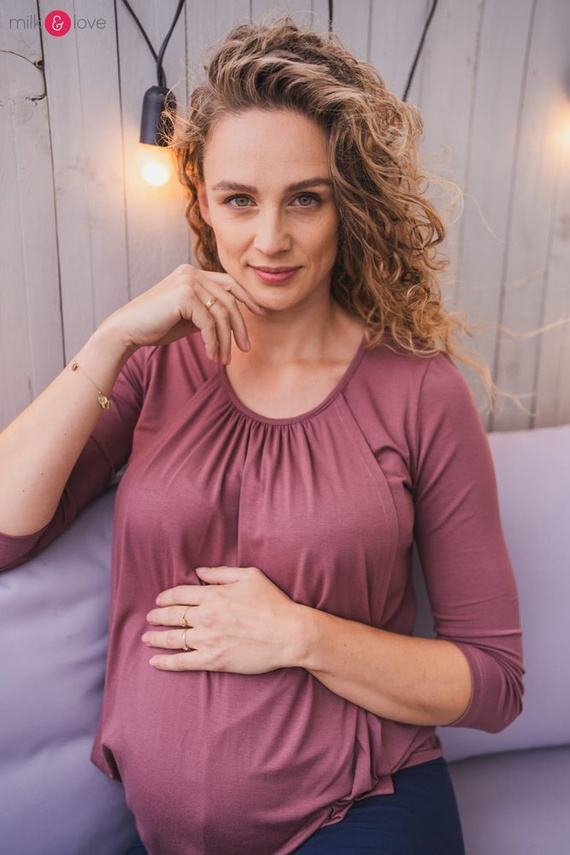 Kangaroo Milk&Love bluzka ciążowa i do karmienia z rękawem 7/8 rose brown
