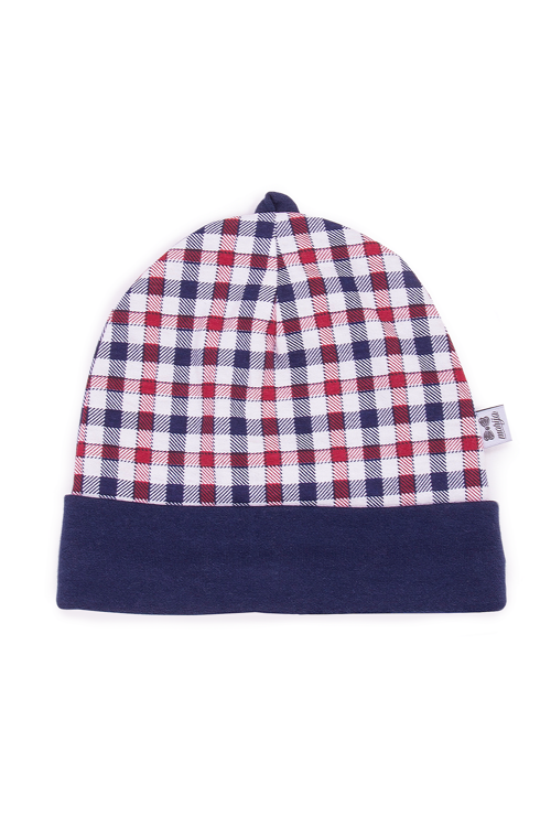 0415C2 Little Gentleman Czapka niemowlęca Marija - kratka