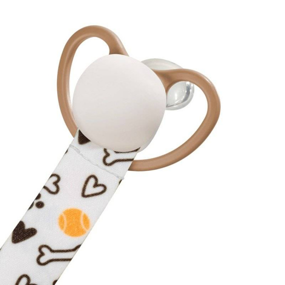 ALA0581 Kości Tasiemka z klipsem do smoczka Akuku