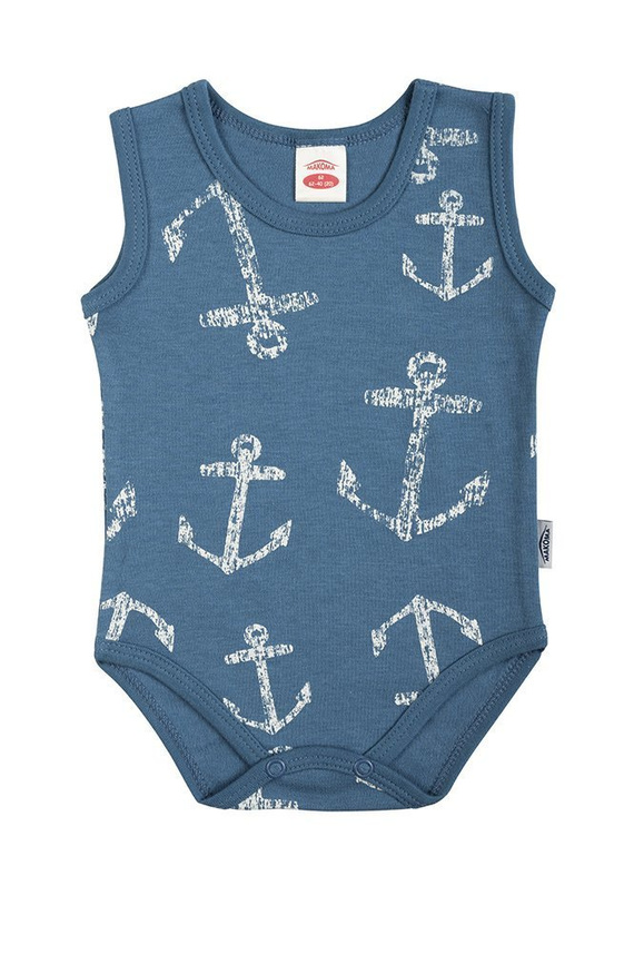 "BLUE SEA" Makoma body niemowlęce ramiączkach niebieski 