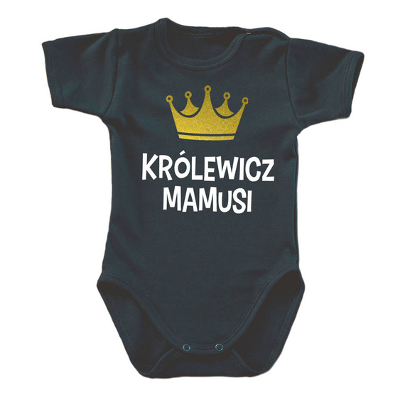 "KRÓLEWICZ MAMUSI" Moocha Body krótki rękaw czarny 