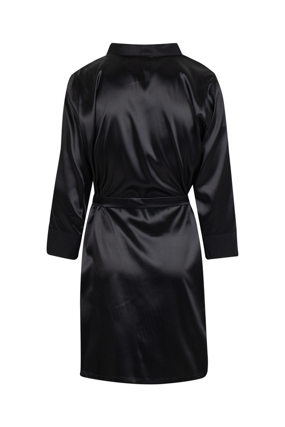 Ares Szlafrok męski satynowy ByShelly - czarny