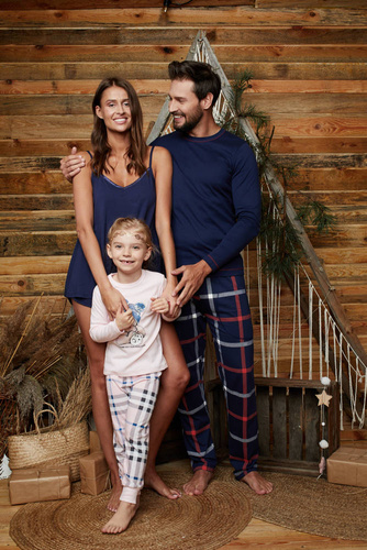 Song Piżama Damska wąskie ramiączko, spodenki Italian Fashion - granatowy