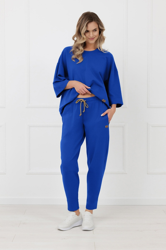 Spodnie dresowe Kaori Italian Fashion bawełna-kobalt