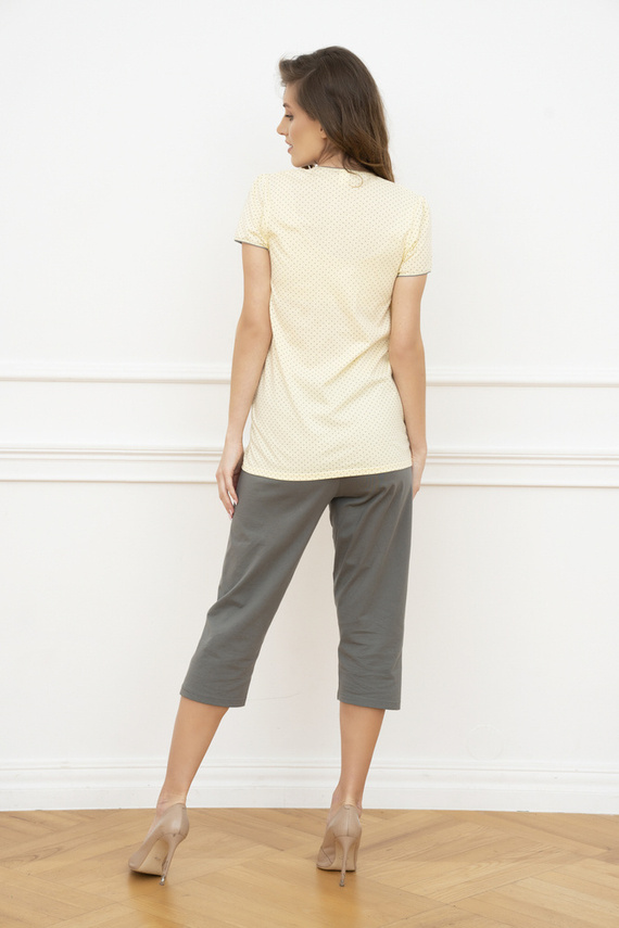 Felicita piżama damska krótki rękaw- żółty