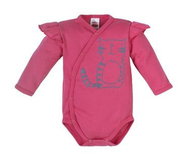 "FRISKY" Makoma Body baby z długim rękawem koralowy