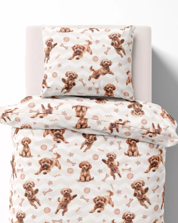 5451 A Rudy Piesek Pościel dziecięca bawełniana Detexpol beżowy