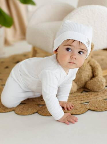 "Natural Waffel" Makoma Pajacyk niemowlęcy white