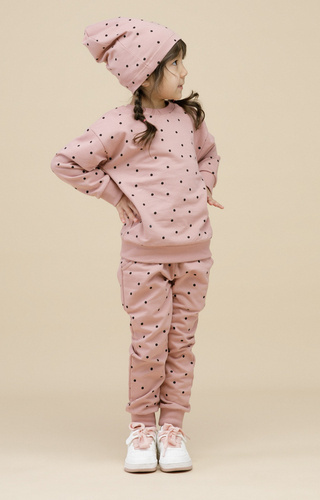 Tres Bien Pinokio Spodnie dziecięce - róż groszki