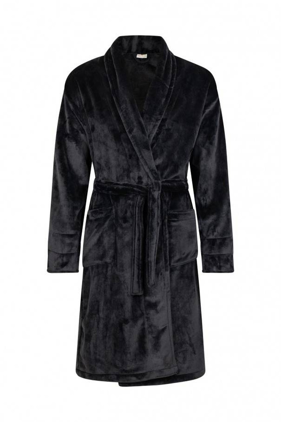 Queen + Korona Szlafrok damski polarowy ByShelly - czarny/srebrny