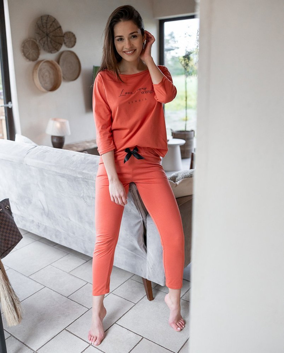 Sensis Hypnotic Piżama damska 3/4 - rudy