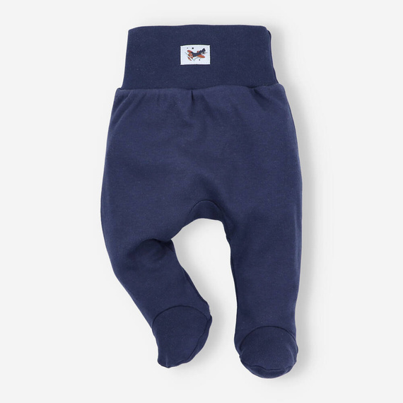 ABK-0012/SAM Samoloty Komplet niemowlęcy z bawełny organicznej Nini granatowy