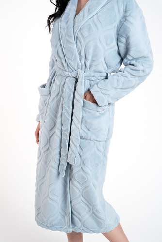 Morena Szlafrok damski polarowy Italian Fashion - niebieski 