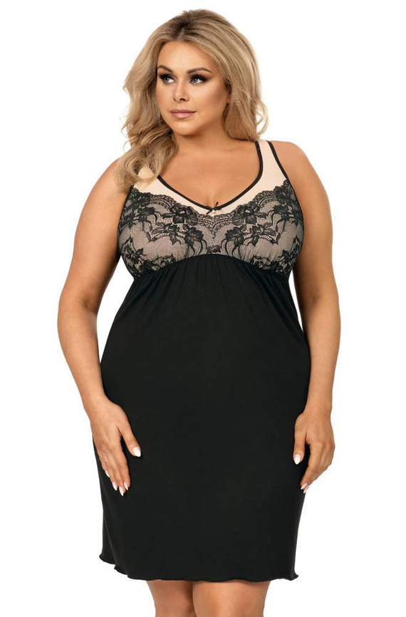 Sarah II Koszulka Nocna Plus Size Donna - czarny