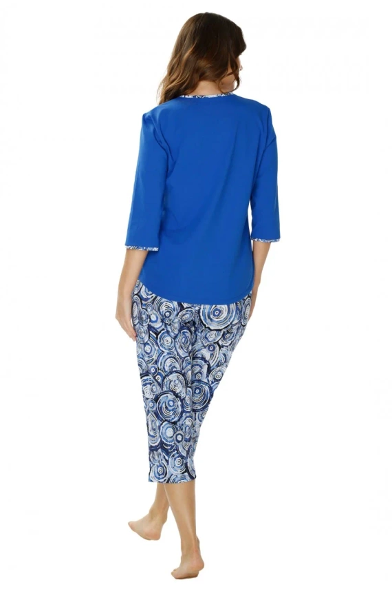 86670 Irene piżama damska Mewa niebieski druk