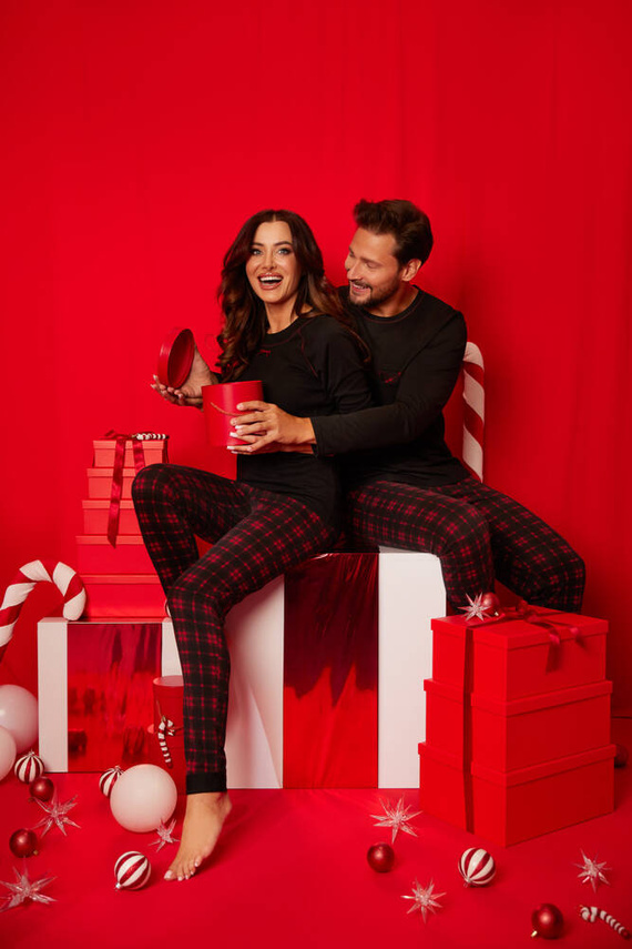 Ordesa Piżama Damska długi rękaw, długie spodnie Italian Fashion - czarny/druk