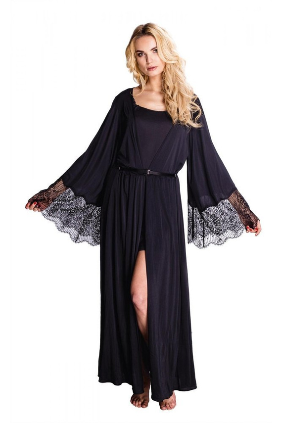 6258 Naomi Szlafrok peniuar Mewa - czarny