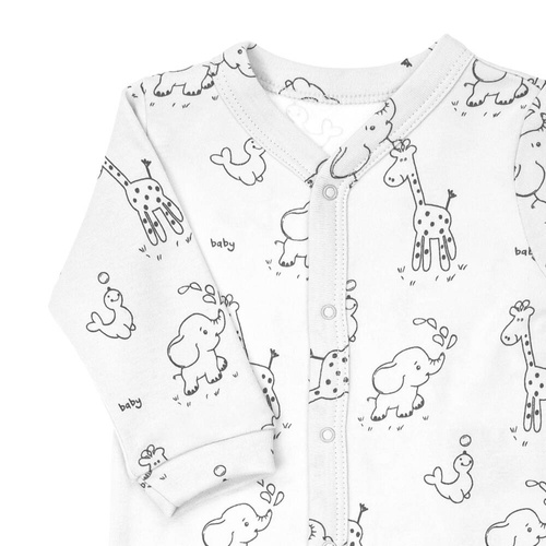 4800 01 Komplet wyprawkowy 4-częściowy nadruk "Animals" Nicol - biały