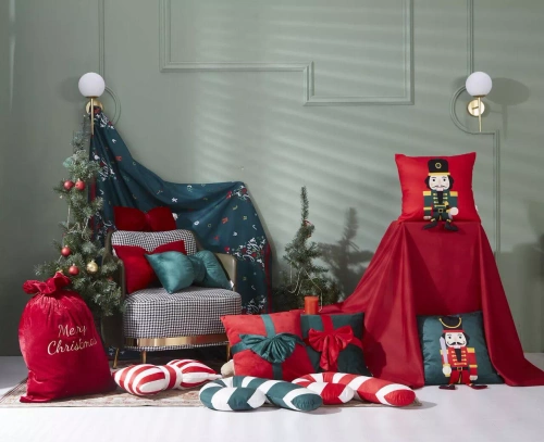 Worek na prezenty świąteczny Merry 52x80 bordowy welurowy Spod Igły i Nitki
