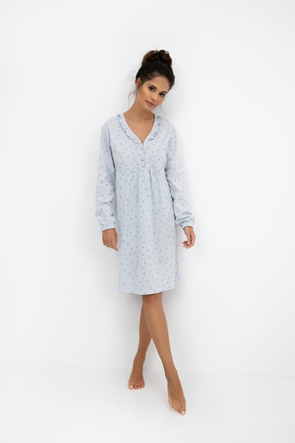 Lucille Koszula damska Sensis gołębi – bawełniana koszula nocna z falbanką