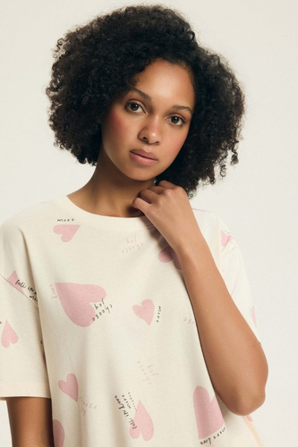 Piżama damska 44498 Elain Henderson – bawełna 100%, szorty, serduszka