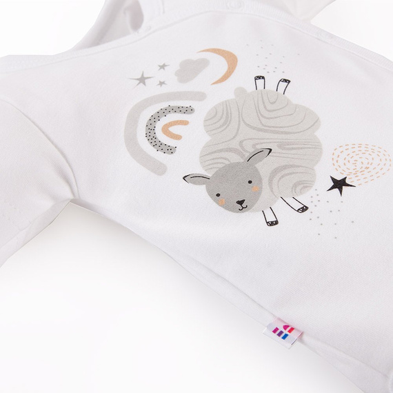 Mellow Ewa Klucze Rozpinane body z krótkim rękawem - biały