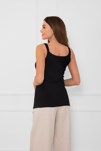 Koszulka damska Salsa na wąskich ramiączkach – Italian Fashion - czarny