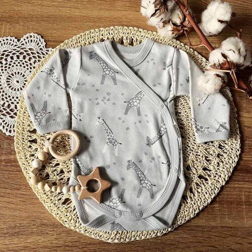 BD14626 Żyrafa Mamatti Body kopertowe z długim rękawem