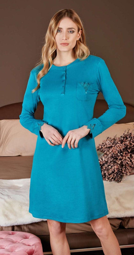 PC38089 Koszula nocna rozpinana Nottingham azure