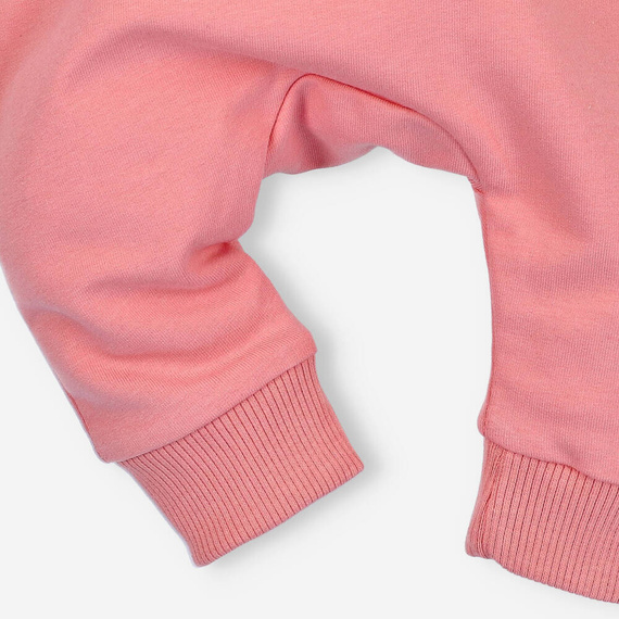 ABN-5065/KOR Śliweczki Spodnie dresowe z bawełny organicznej Nini koralowy