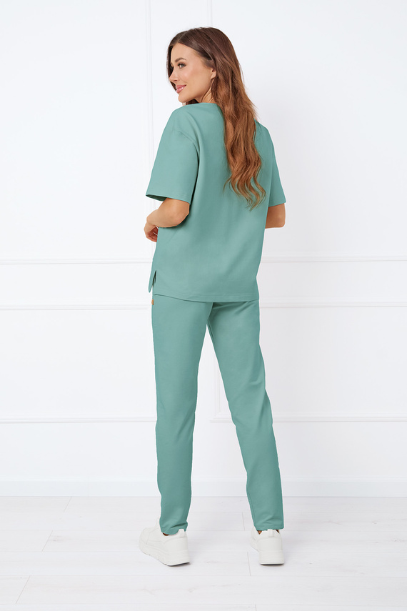 Caro Bluzka z krótkim rękawem Italian Fashion - szałwiowy