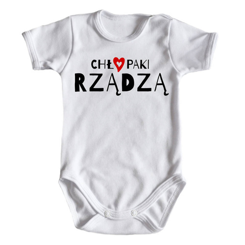 "CHŁOPAKI RZĄDZĄ" Moocha body krótki rękaw czarny