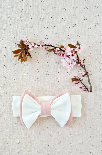 Marija Opaska z dużą kokardą 1716KE Cherry - ecru