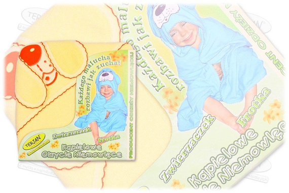 Niemowlęce okrycie kąpielowe "Piesek" Terjan - Żółty