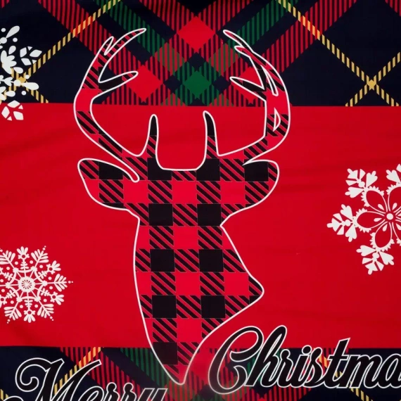 Dasher Pościel świąteczna renifer z mikrowłókna Eurofirany czerwony