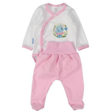 Wesoły słonik Martex Komplet body z półśpiochem różowy