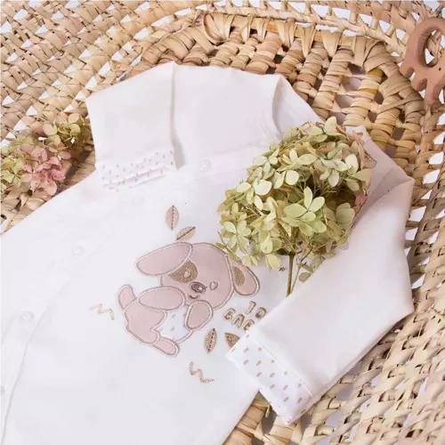 Pajac bawełniany "NEWBORN" Eevi- ecru