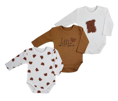Little One Koala Body z długim rękawem 3pak