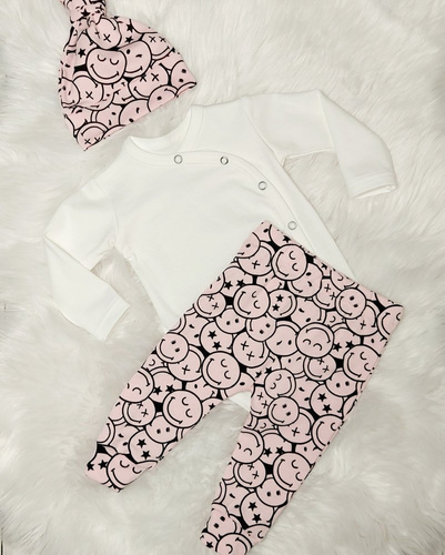 Emotki Bambarillo komplet 3-częściowy ciemny róż