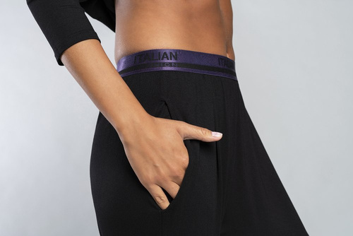 Styl Komplet Damski 3/4rękaw, dł.spodnie Italian Fashion czarny