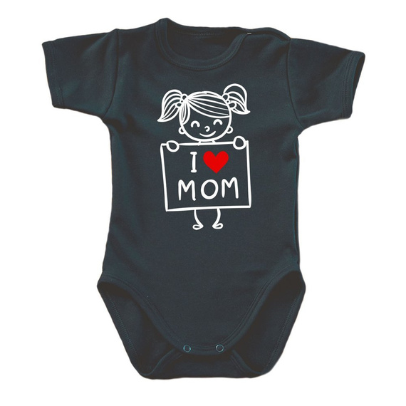 Body krótki rękaw "I LOVE MOM" Moocha biały