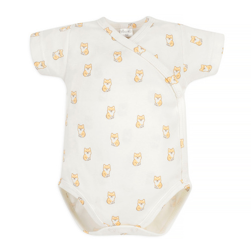 Lovely Day Pinokio Body kopertowe z krótkim rękawem - ecru pieski