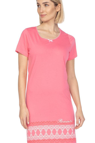 133 Koszula damska krótki rękaw Regina różowy