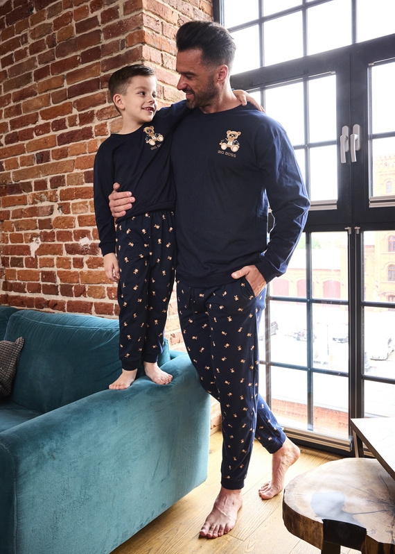 593/179 966/179 Big Boss Cornette – chłopięca piżama granatowa, 100% bawełna